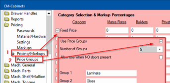 Pricing Groups for Doors