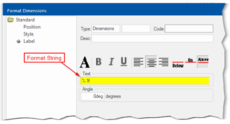 Format Dimension Label