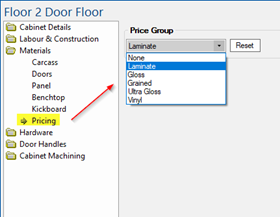 Pricing Groups for Doors