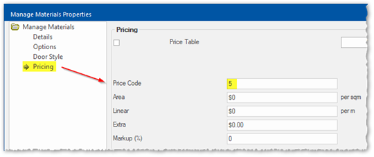 Pricing Groups for Doors